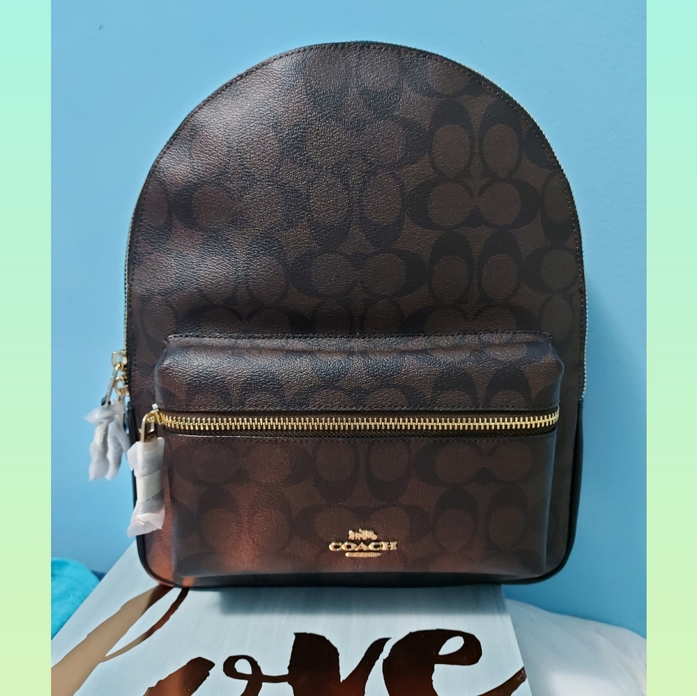 Coach Signature Charlie Backpack - Picture 1 of 8